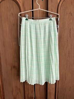 Dynamite Mint Green Pleated Midi Skirt